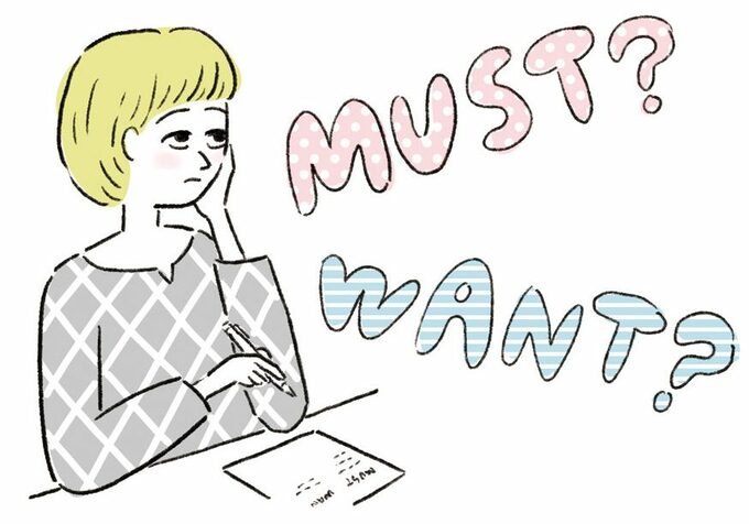 MUSTとWANTのイラスト