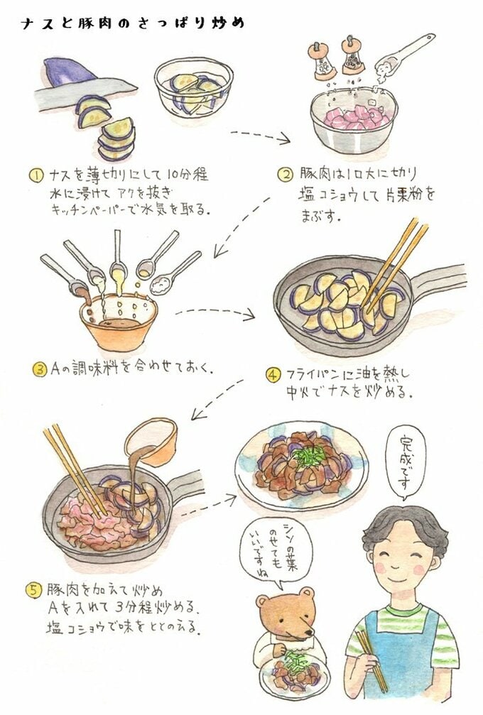 ナスと豚肉のさっぱり炒め
