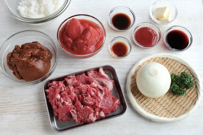 トマトハッシュドビーフの材料