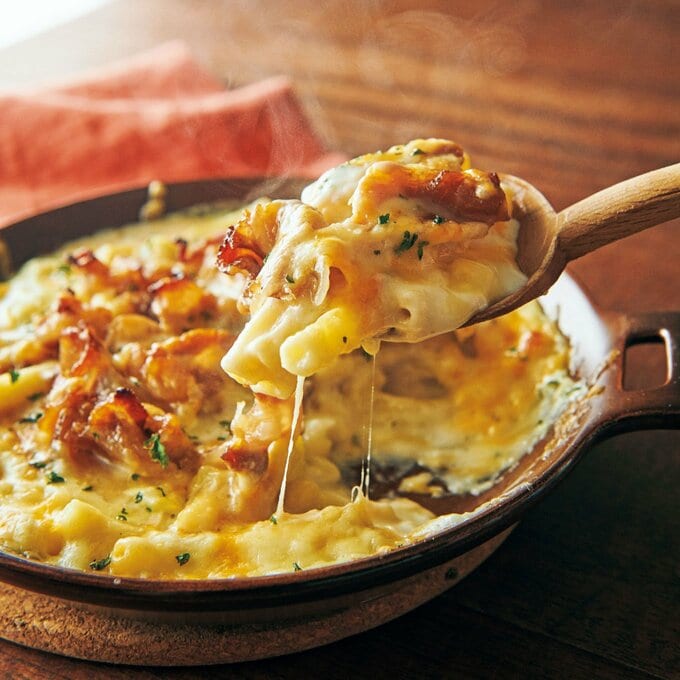 豚バラと長ネギのマカロニグラタン