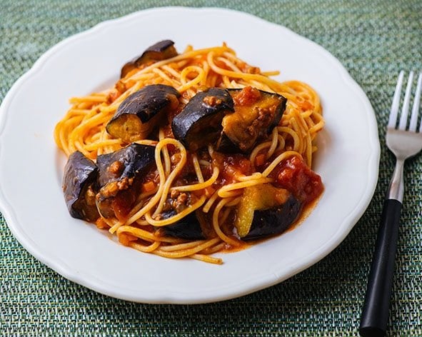 ナスのパスタ
