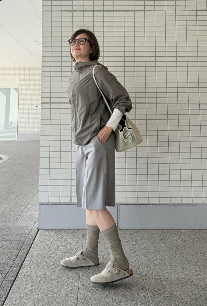 GUシアークルーネックTコーデ3