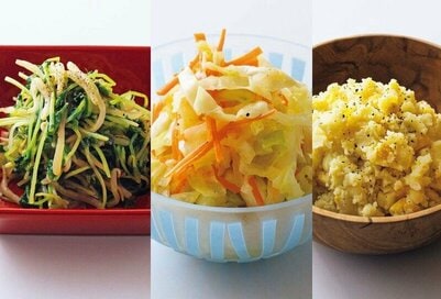 ポテサラも材料2つで即完成。火を使わずにパパッとつくれる副菜3品