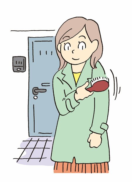 外出先から帰ったら花粉を落とす