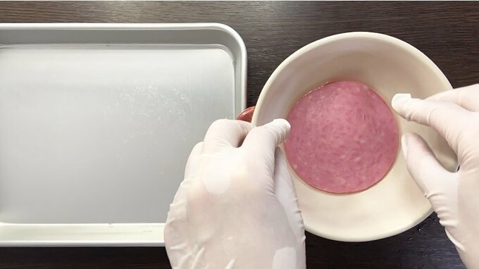 ハムをかぶせる