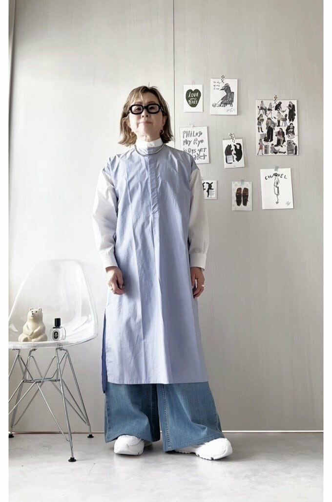 hirokoさんユニクロ：C「ローライズワイドジーンズ」着まわし2