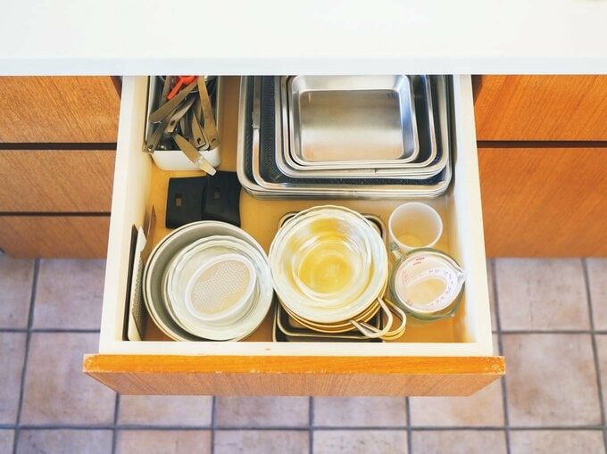引き出しに調理容器