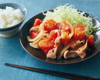 定番ショウガ焼きをさっぱりと。「トマトショウガ焼き」レシピ