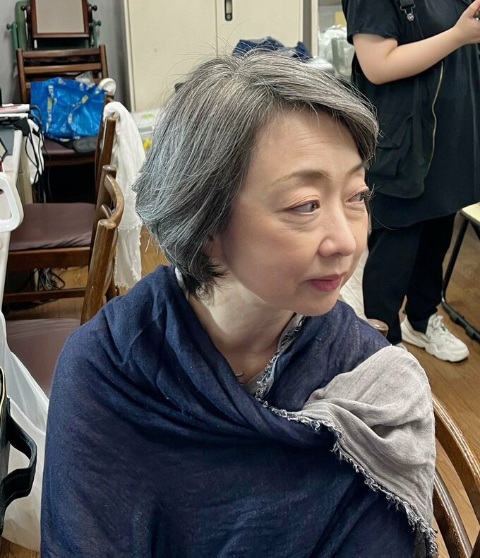 80歳役の際のヘアメイクの様子