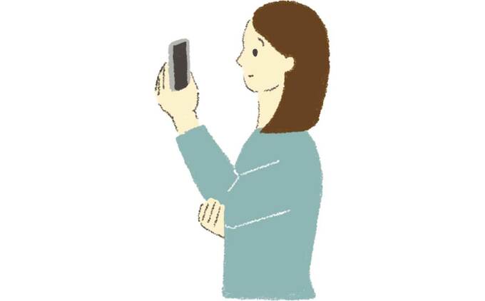 スマホ画面を目の高さとそろえる