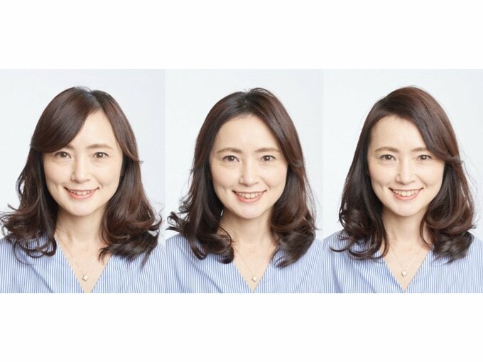 分け目をかえた3パターン