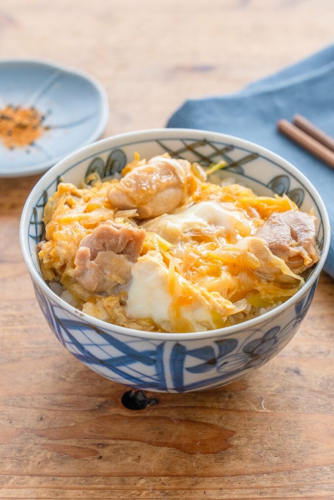 長ネギの親子丼