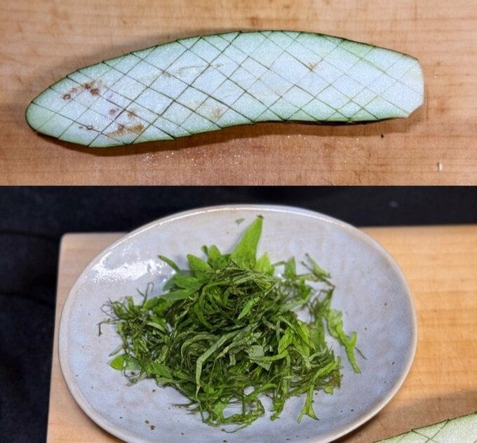 ナスと青ジソ