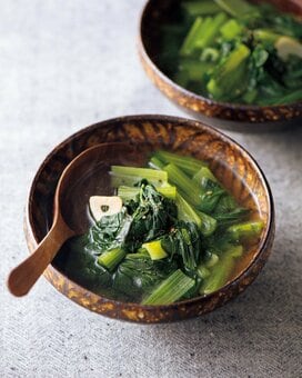 4人分でコマツナ2袋消費。栄養たっぷりくたくたスープのレシピ