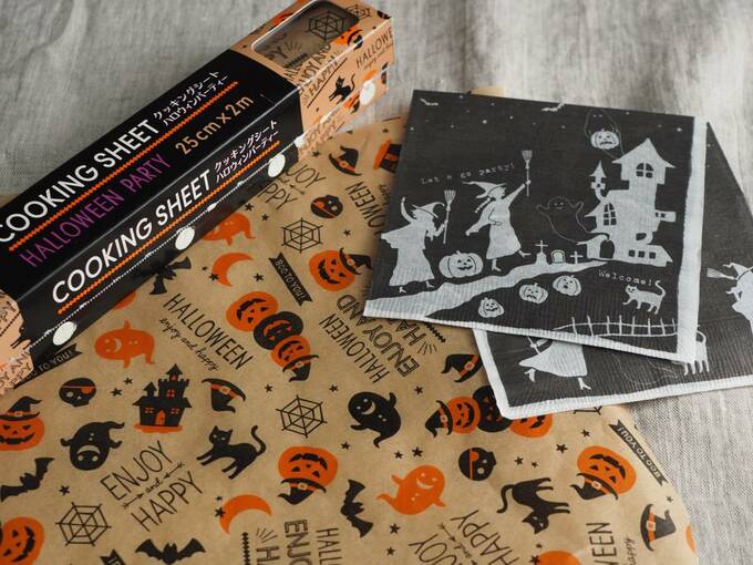 お手ふきのペーパーもハロウィン仕様のものをチョイス