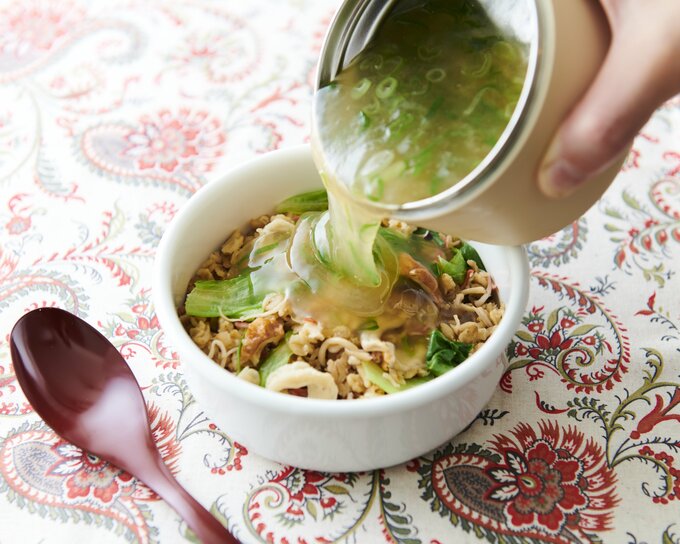 オートミールカニかまレタスチャーハン