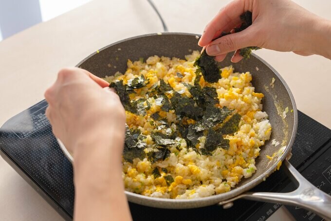 海苔を加える