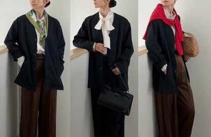 40代、初めてのワークマンで発見！1290円「万能ストレッチカーディガン」着まわしアイデア3つ