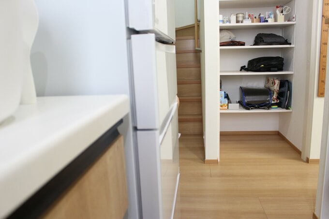 子どもの学用品置き場