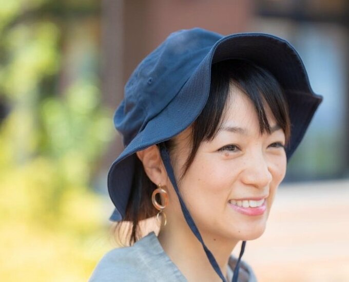 親子でも合わせやすいひもつきハット