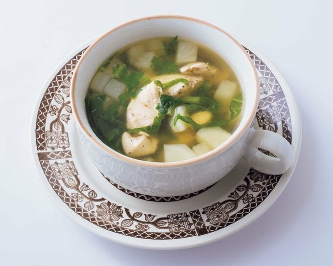 カブとササミのコンソメスープ