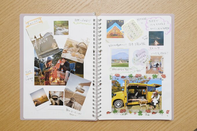 ゆうこさんの4つの朝習慣を紹介します。写真は夢や目標を視覚化する「ビジョンノート」