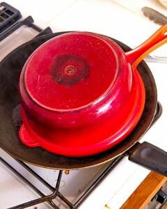 小鍋をかぶせて