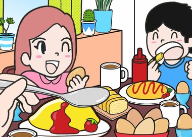 卵料理づくしでパーティ！何かが違う？5つ見つけたらエラい間違い探し