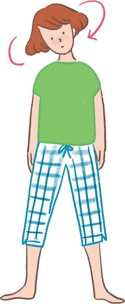 イラスト首回す