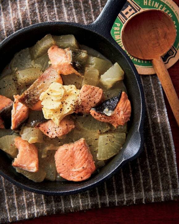 大根と鮭の塩バター