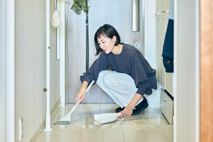 急いで片付けをする