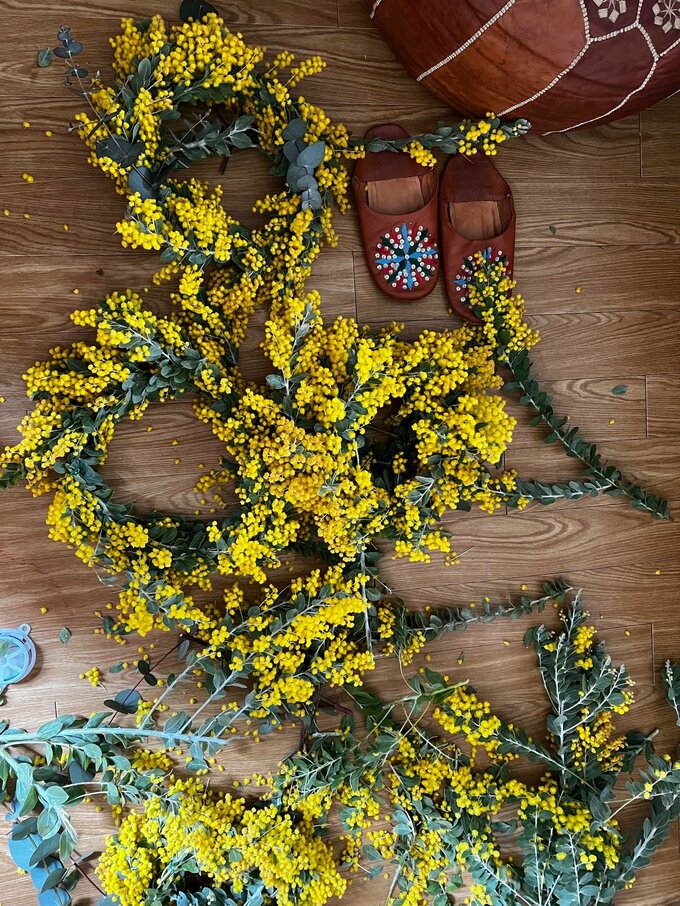 ミモザのリース