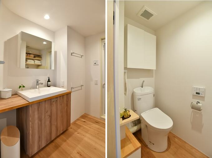 木を生かした水周り