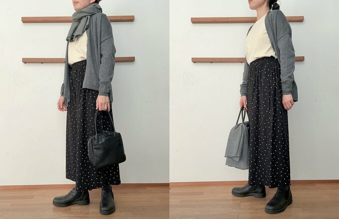 裾をインしてきれいめコーデ