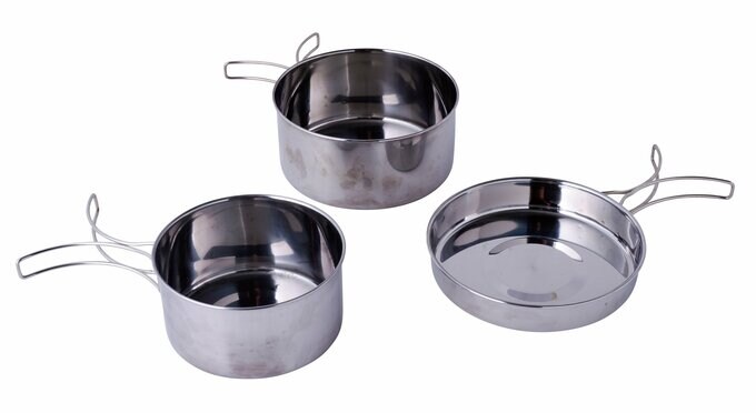 鍋(大)、鍋(小)、フライパンの3つのセット