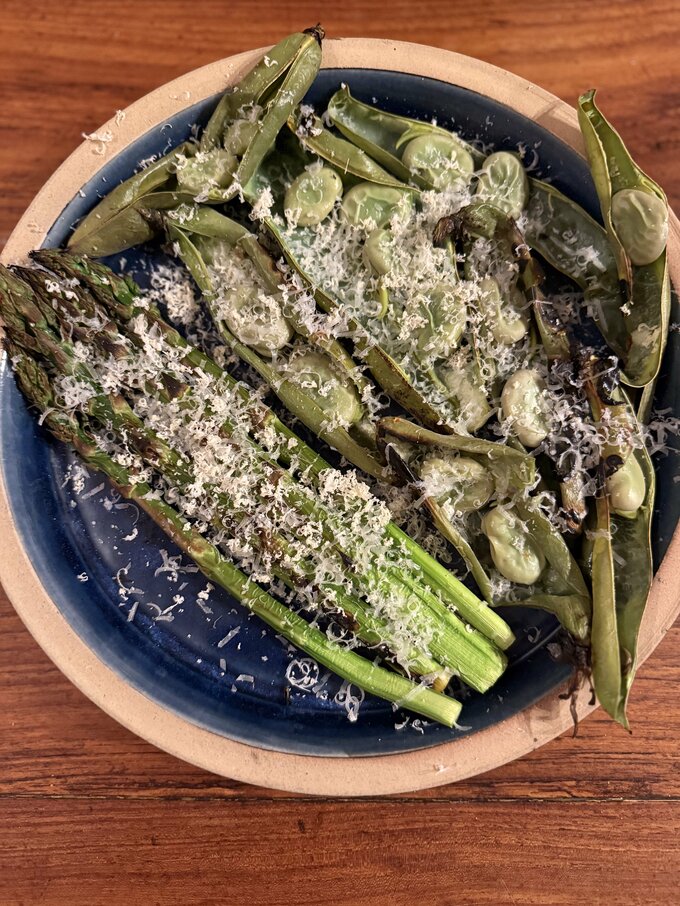 アスパラとソラマメのグリル焼き