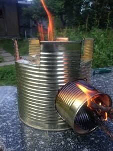 トマト缶で作れるロケットコンロ
