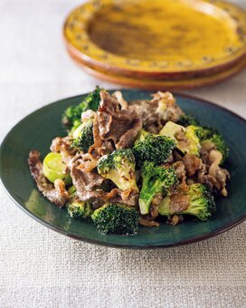 低糖質な「ブロッコリーと牛肉のゆずマヨ炒め」。さわやか風味がクセになる