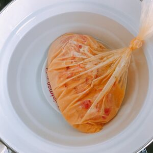 15分湯せんする