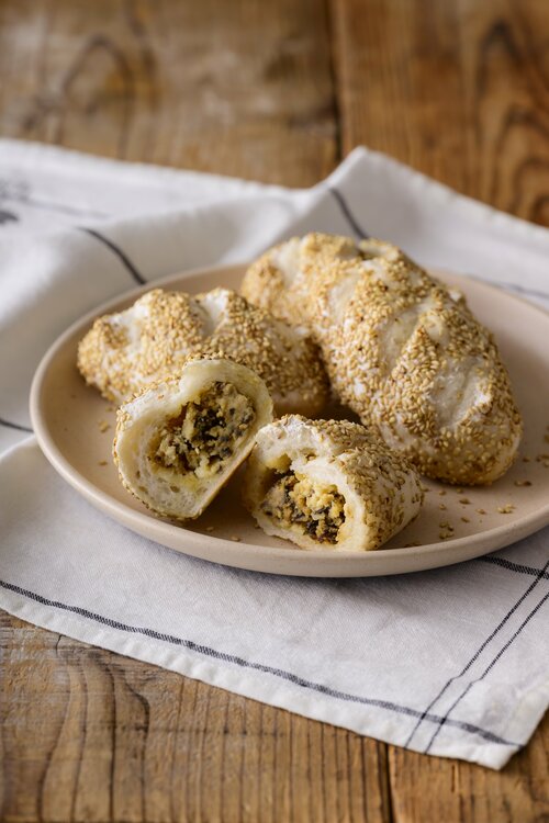 塩昆布クリームチーズの米粉パン