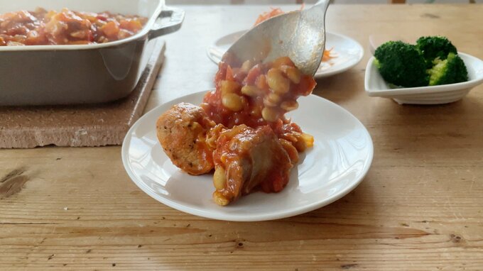 手づくりのポークビーンズ