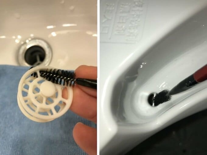 洗面台の排水溝のヘアキャッチャーの細かい穴