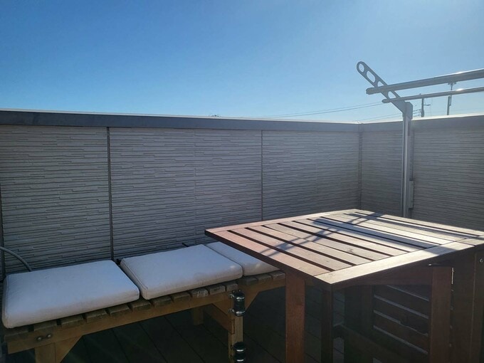 外壁の高さがあるのでプライバシーもしっかりと確保