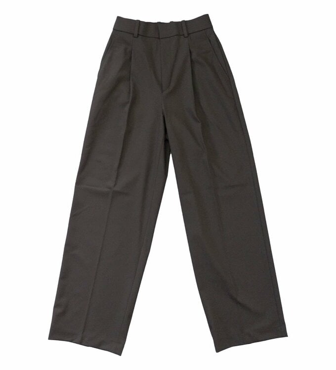 タックワイドパンツ ダークブラウン
