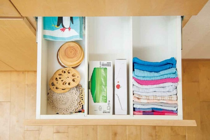 収納量を減らした引き出し内の様子