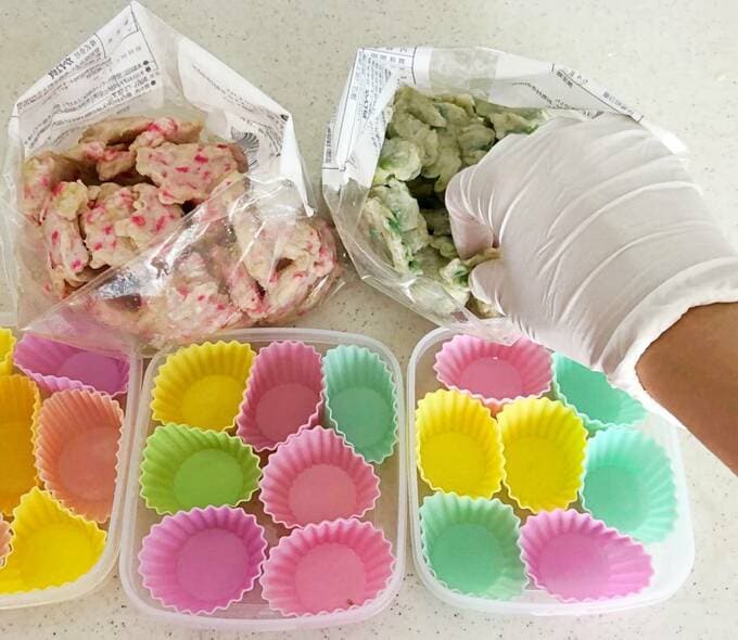 ちぎり天とゴム手袋