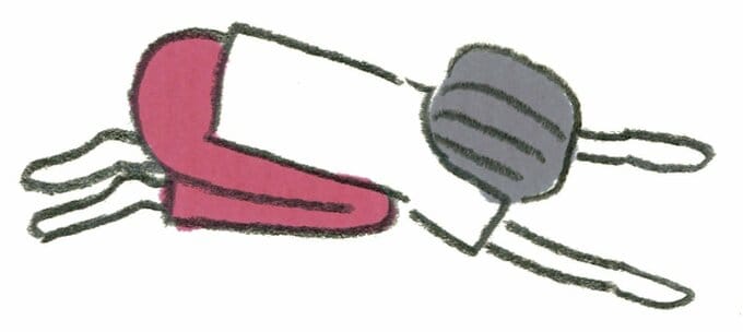 四つんばいで両手を肩幅程度に開くストレッチをするイラスト