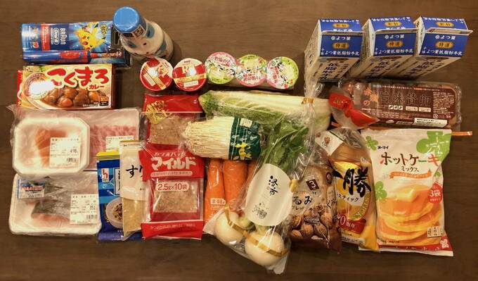 3～4日分の食材