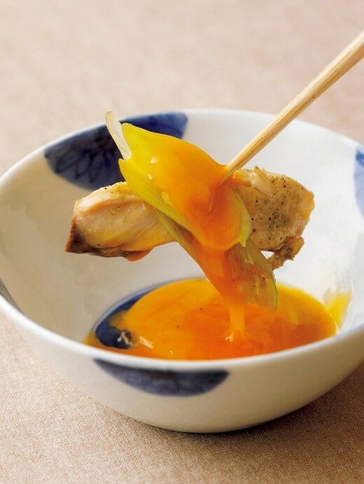 卵にからめたブリのすき焼き