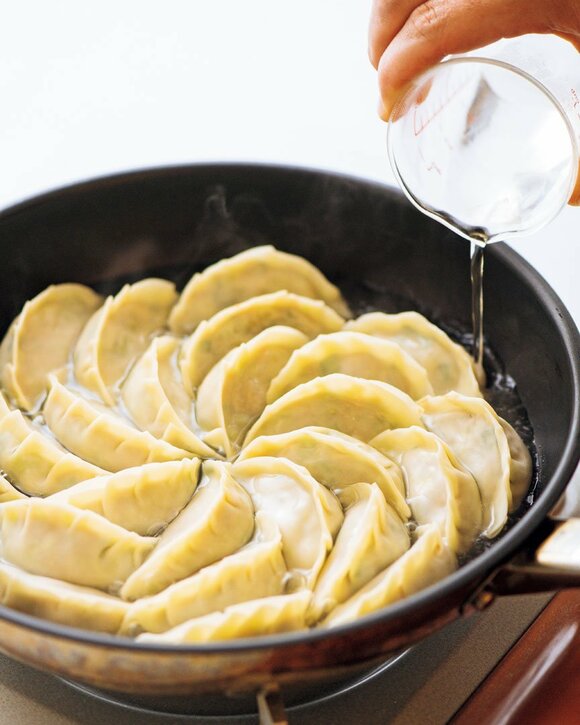 餃子に熱湯